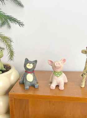 zakka杂货呆萌系仰望星空小动物摆件办公室桌面装饰工艺品小礼物