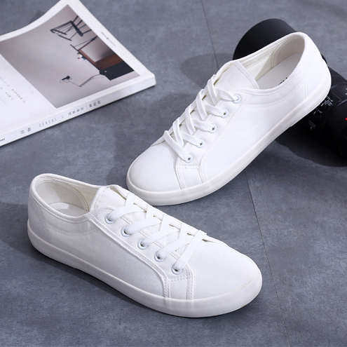 情侣纯白色男鞋百搭小白鞋女2025新款春款流行鞋平底帆布鞋女板鞋,淘宝优惠券,粉丝福利购,淘宝优惠卷