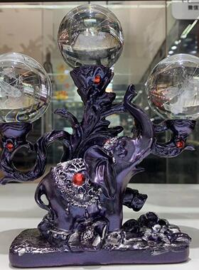 大象底座货源水晶球底座吉祥如意底座树脂工艺品摆件水晶