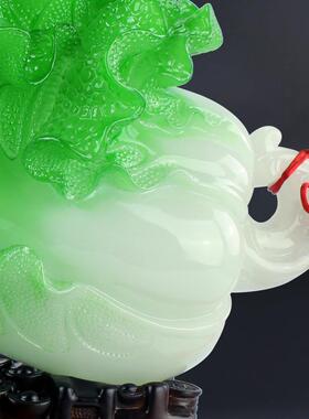 大德仁玉白菜摆件开业礼品 创意乔迁礼品 实用精美树脂摆件
