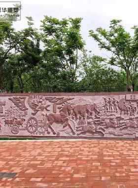 石雕花岗岩古代人物浮雕汉白玉花草大l理石中式壁画墙装饰园林摆