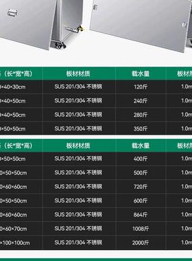 移动式不锈钢方形储水箱加厚工业发酵池手推车储水桶浸泡池卤煮桶
