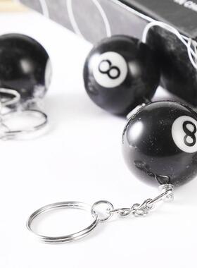 Unique Creative Large Billiard Keychain Black 8 Ball Keyring