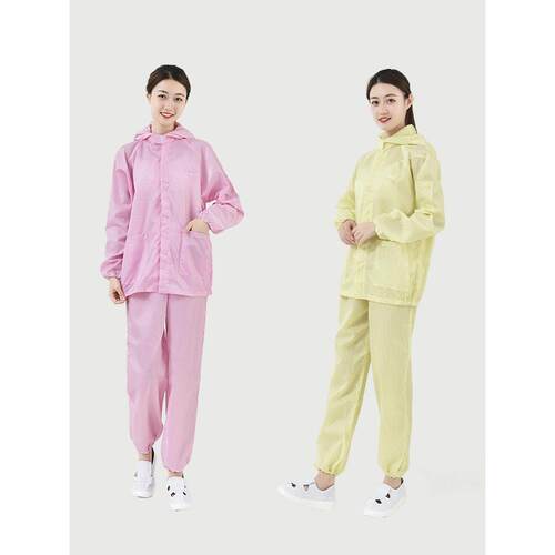 无尘服连帽裂衣蓝白防护服短防静电服男女工作服食品厂防尘服 - 图2