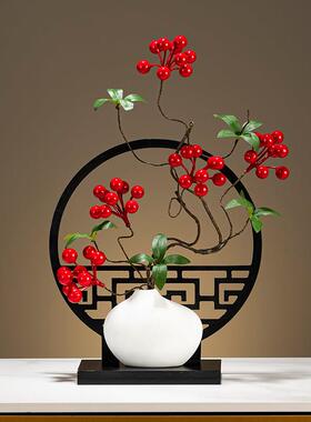 新中式酒柜中国风摆件隔断柜复古玄关家居客厅创意福鹿高档装饰品