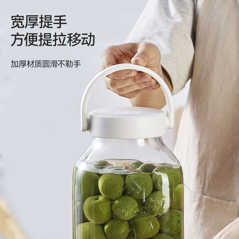 Liuqi Home Noah Glass Sealed Storage Tank 2.2L Transparent Automatic Draining Sparkling Wine Bottle Soda Glass Jar