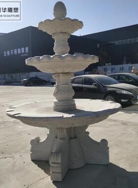 大理石喷泉黄锈石户外景观黄金麻石雕别墅小区广场流水雕塑