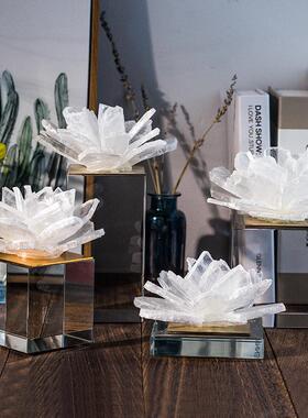 球新晶花摆件进天然晶石水饰品门客厅样2707板间桌面现代简约轻奢