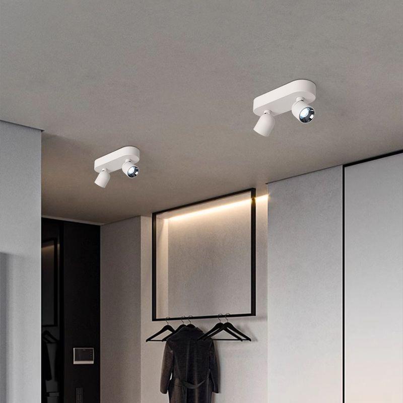 Surface-mounted anti-glare double-headed three-head spotlight folding ceiling downlight adjustable angle photography balcony restaurant LED light