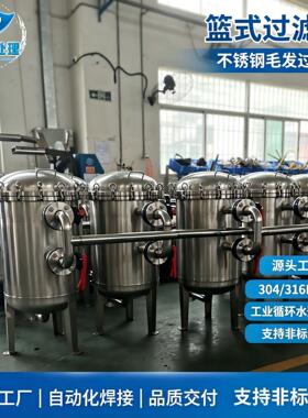不锈钢毛发过滤器篮式过滤器工业循环水泳池水预处理设备
