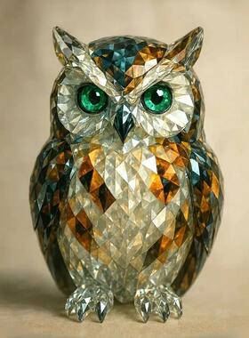 跨境新品 Crystal Animal Sculptures水晶动物雕像桌面摆件装饰品