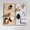 Wooden hole panel Nordic interior wall decoration porch wall hanging rack custom partition storage display rack
