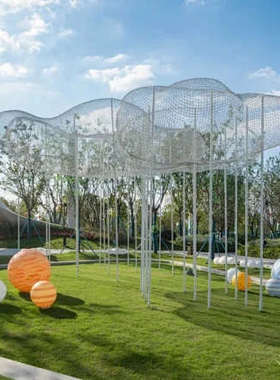 户外厂家定制不锈钢镂空云朵雕塑招商中心地产大型摆件商场装饰品