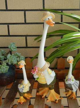 田园创意一家鸭子桌面摆件客厅户外家居饰品阳台庭院花园造景装饰