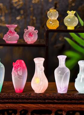 微景观创意插花小花瓶家居桌面摆件车载配件树脂diy工艺装饰摆件