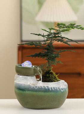 财源滚滚流水摆件中式桌面招财摆件家用办公室简雅设计装饰礼品