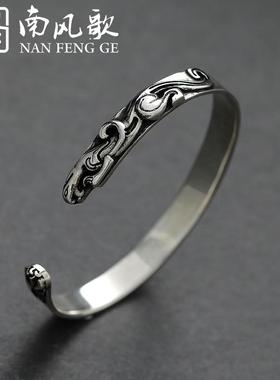 正品风5 原创设计《歌虎嗅南蔷薇》手镯 92纯银 情侣个性学生 气