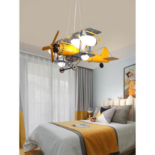 儿童房吊灯 led创意卡通飞机灯战斗机模型幼儿园灯房间卧室装饰灯 - 图2