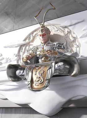 斗战胜佛3D浮雕壁画齐天大圣客厅背景墙挂画 现代简约风格立体装