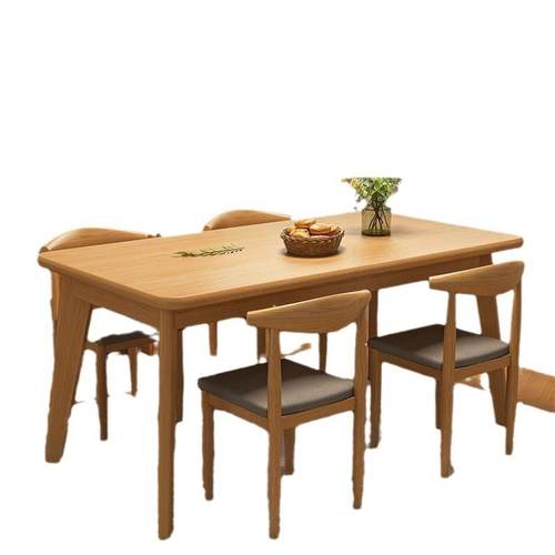 VBH餐桌家用小户商型出厅租屋北欧饭客实木桌腿吃饭餐饮用组合小 - 图3