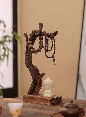 手串实木根艺挂架文玩挂串展示架佛珠钥匙收纳手链木质首饰置物架