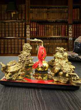 铜制聚财阵葫芦龙龟金蟾貔貅罗盘麒麟风水聚宝盆招财家居店铺摆件