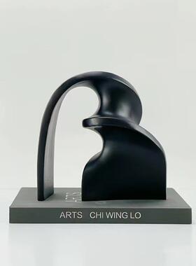 简约现代蓝色几何扭转不规则摆件电视柜样板房售楼处软装饰品