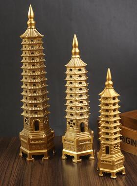 纯铜文昌塔摆件纯铜九层塔十三层塔办公室书桌办公室装饰13层大号