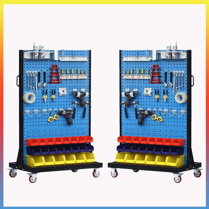 Hardware tool rack square hole mobile hanging plate rack workshop material rack hole plate storage screw box shelf storage