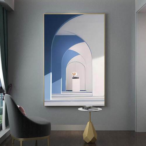 现代简约玄关装饰画走廊尽头壁画抽象延伸空间感墙画客厅餐厅挂画 - 图1
