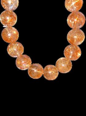 天然阿鲁沙单圈手链金草莓晶金太阳石共生男女水晶手串规格10.8mm