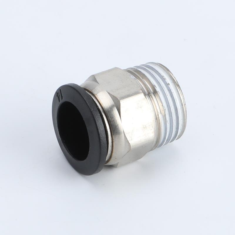 黑色气动快速接头螺纹直通PC6-01/8-02/10-04气管快插高压空压管 - 图0