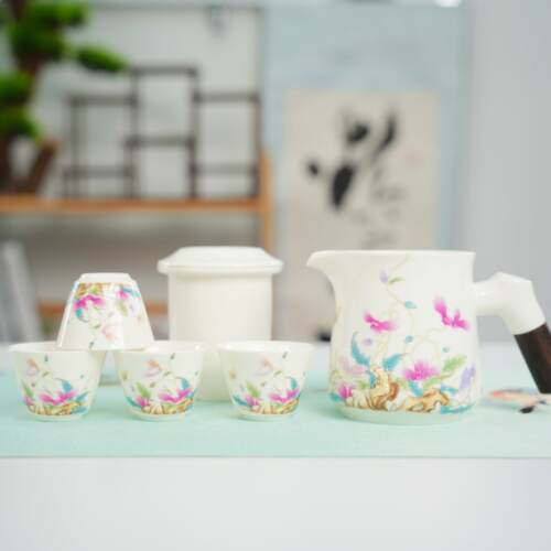 办公杯【虞美人】一壶+四杯-旅行茶具C0486 - 图1