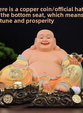 供奉家用大肚弥勒佛像祥云弥勒神像居家宽体笑佛招财弥勒佛摆件