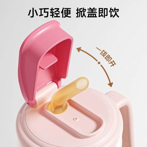 小土豆直饮杯儿童pp水杯宝宝吸管奶瓶防摔学饮杯 - 图0
