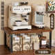 Solid wood coffee machine storage rack kitchen desktop supplies microwave oven storage rack water bar coffee cup storage rack