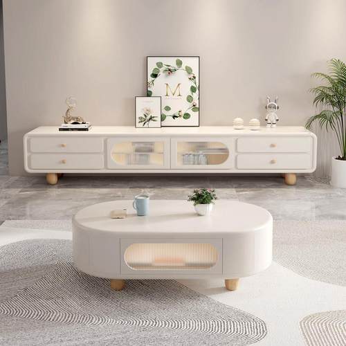 原木奶油风升降茶几餐桌两用二合一多功能可移动客厅家用小户型 - 图3