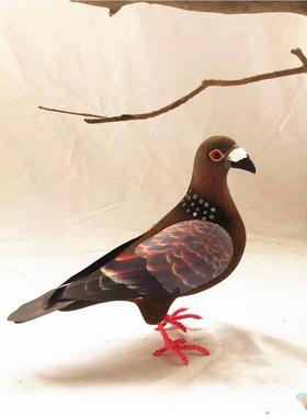 动物模型 彷真信鸽 斑鸠灰鸽子野鸽子道具摄影园林配饰摆件玩具