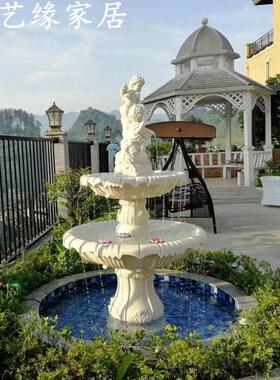 欧式婚庆喷泉装饰 庭院阳台流水鱼池 园林天使水景观落地大型摆件
