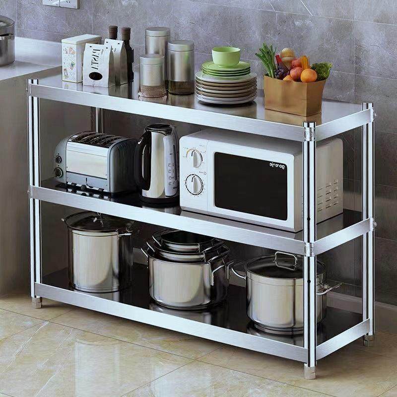 不锈钢厨房置物架家用落地多层收纳锅架微波炉架子烤箱架储物菜架,淘宝优惠券,粉丝福利购,淘宝优惠卷