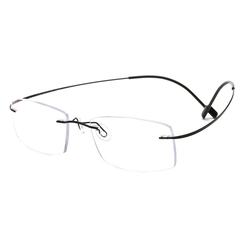 Genuine anti-blue light flat mirror light mirror memory gold rimless eyeglasses for men and women with no degree of number of eyes and radiation protection glasses can be matched