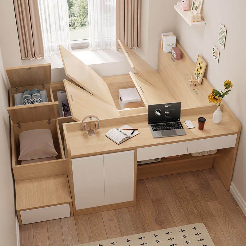 儿童房榻榻米床带书桌柜一体定制单多人床踏板多功能地台储物床,淘宝优惠券,粉丝福利购,淘宝优惠卷