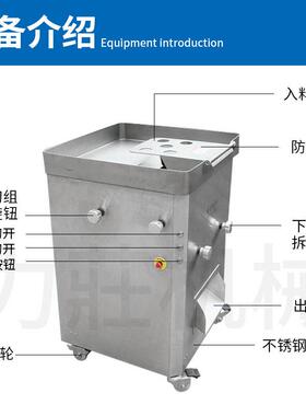 工厂供应不锈钢大功率双刀绞肉切片机全自动鸡牛肉鲜肉商用切丝机