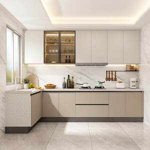 索菲亚橱柜集成柜定制开放式厨房灶台集成石英石台面全屋定制