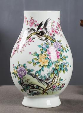 粉彩陶瓷花瓶景德镇仿古中式家居客厅电视柜博古架装饰品福筒摆件