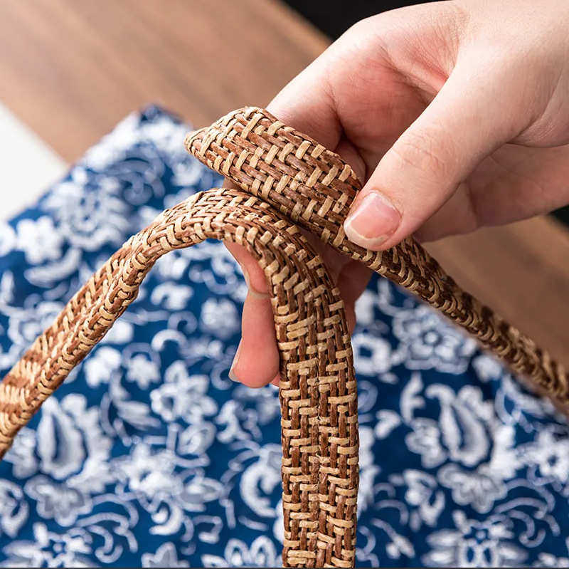 茶具收纳包布袋旅行便携手提户外露营大容量藤编布艺包收纳盒,淘宝优惠券,粉丝福利购,淘宝优惠卷