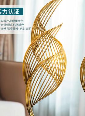 客厅轻奢摆件办公室玄关柜艺术金属摆设样板房软装饰品家居工艺礼