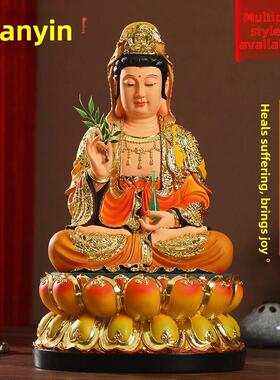 厂家直销西部三圣树脂佛像彩色三圣释迦牟尼佛观音菩萨