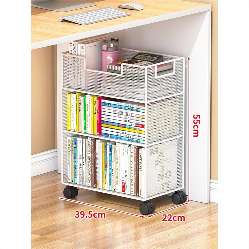 办公室置物架可移动桌下文件收纳柜桌面文件架子落地放书包小推车 - 图3