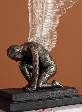 创意天使简约现代客厅电视柜玄关柜鞋柜书房装饰品树脂工艺品摆件